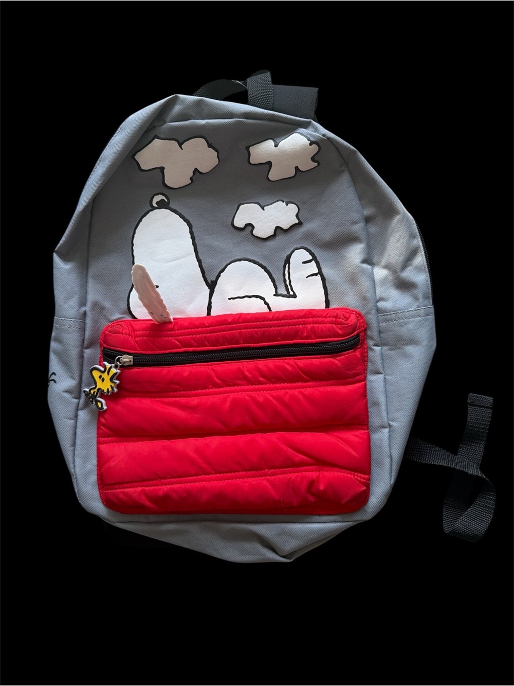 Peanuts Kids Backpack - Gray and Red Snoopy Design